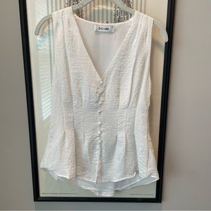 DO + BE white peplum top- Size S